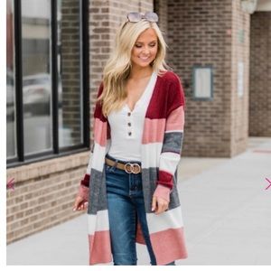 Pink Lily Boutique Striped Duster Cartigan